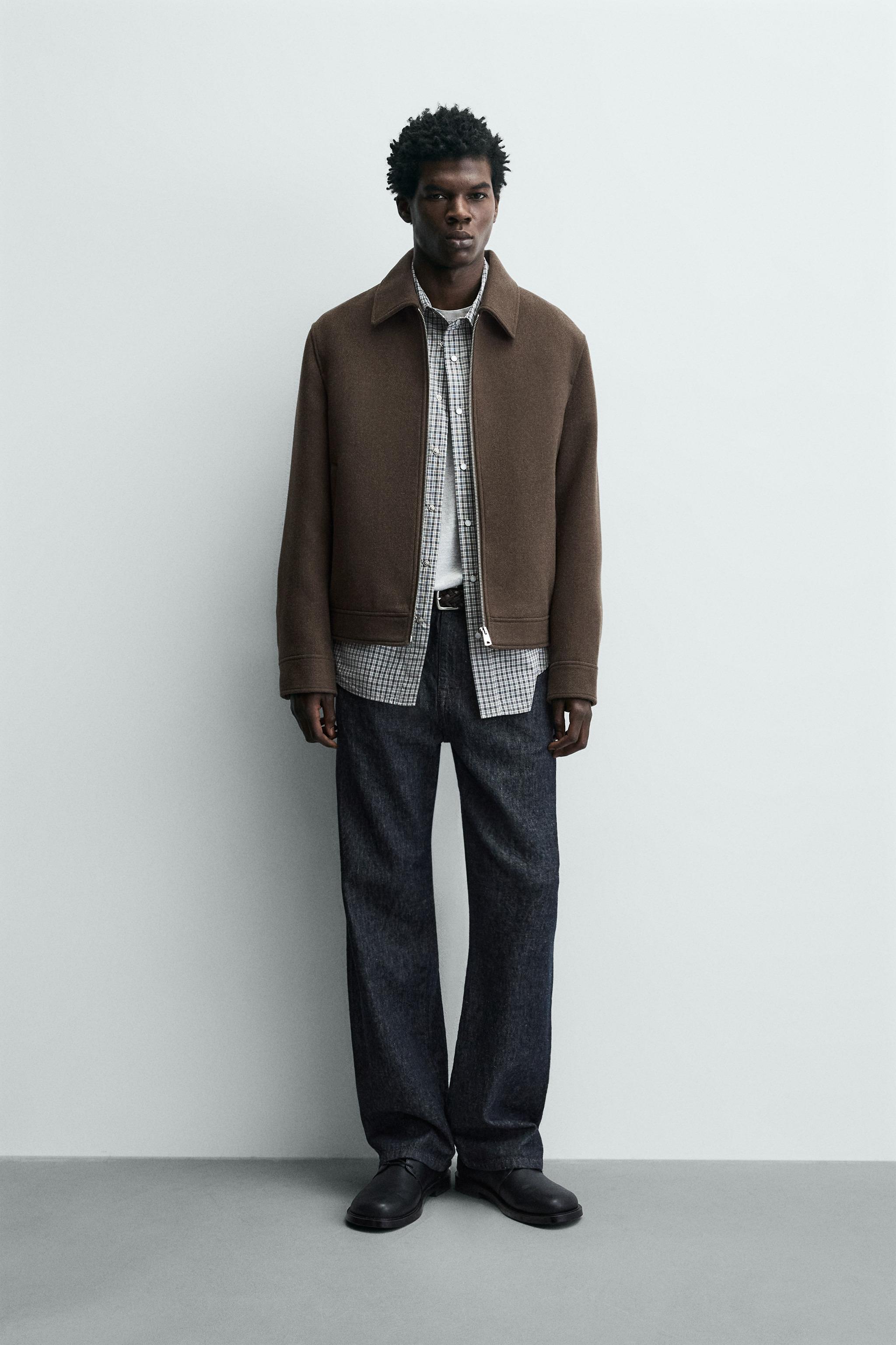 BLOUSON EN DRAP DE LAINE AVEC ZIP